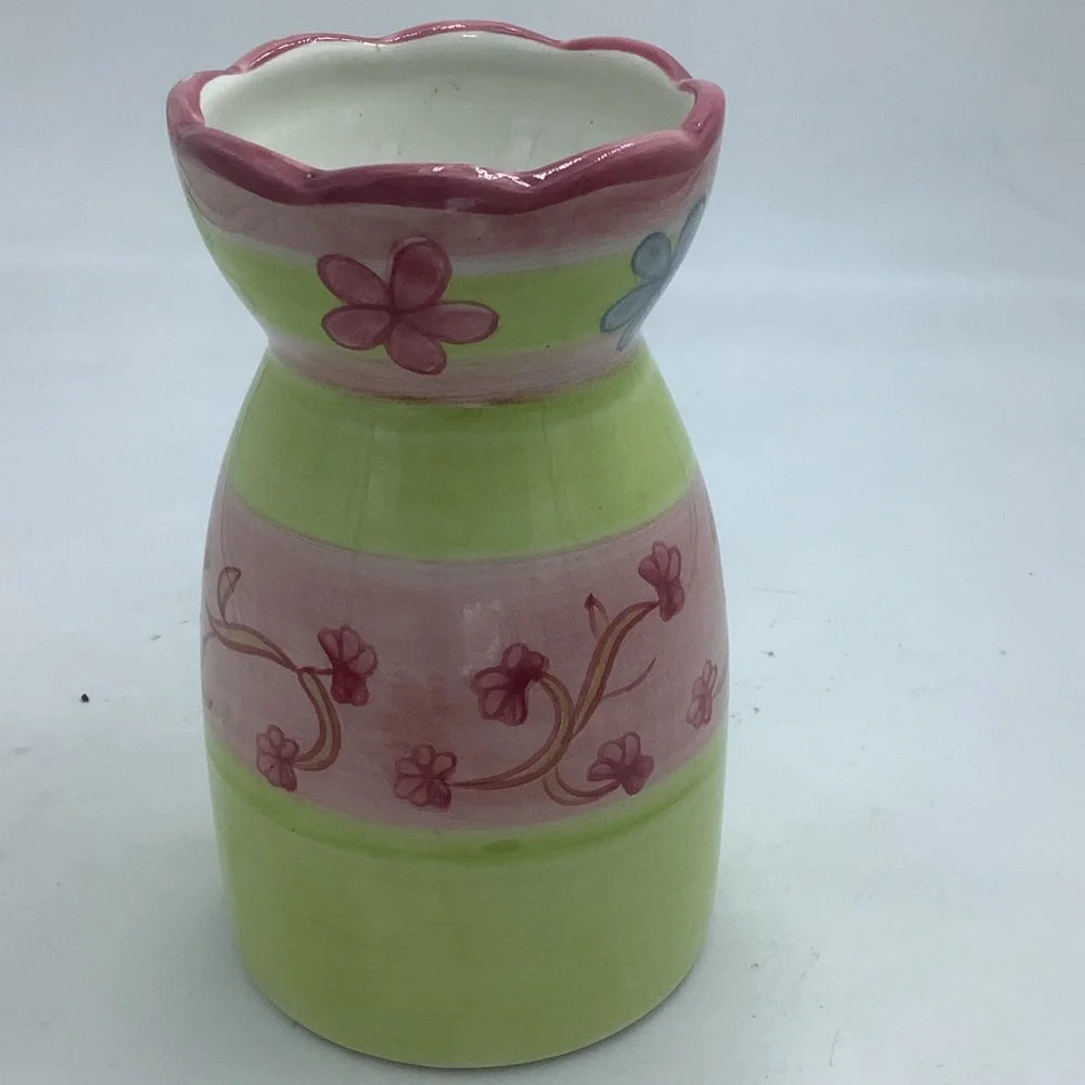 I Godinger & Co. Chartreuse  and Pink Vase